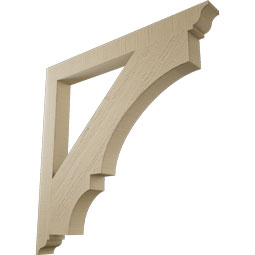 Ekena Millwork - BKTUR035X36X36BOA01RCPR - Timberthane Faux Wood Balboa Style Bracket, Traditional Ends, 3 1/2"W x 36"D x 36"H, Primed Tan
