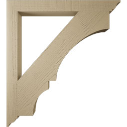 Ekena Millwork - BKTUR035X36X40BOA01RCPR - Timberthane Faux Wood Balboa Style Bracket, Traditional Ends, 3 1/2"W x 36"D x 40"H, Primed Tan