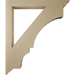 Ekena Millwork - BKTUR035X36X42BOA01RCPR - Timberthane Faux Wood Balboa Style Bracket, Traditional Ends, 3 1/2"W x 36"D x 42"H, Primed Tan