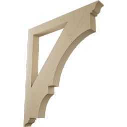 Ekena Millwork - BKTUR035X36X42BOA01RCPR - Timberthane Faux Wood Balboa Style Bracket, Traditional Ends, 3 1/2"W x 36"D x 42"H, Primed Tan