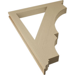 Ekena Millwork - BKTUR035X36X44BOA01RCPR - Timberthane Faux Wood Balboa Style Bracket, Traditional Ends, 3 1/2"W x 36"D x 44"H, Primed Tan