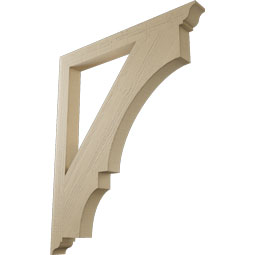 Ekena Millwork - BKTUR035X36X44BOA01RCPR - Timberthane Faux Wood Balboa Style Bracket, Traditional Ends, 3 1/2"W x 36"D x 44"H, Primed Tan