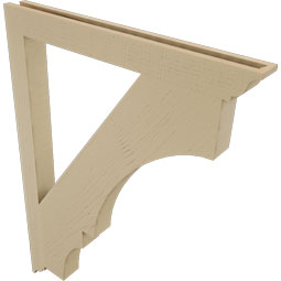 Ekena Millwork - BKTUR035X36X48BOA01RCPR - Timberthane Faux Wood Balboa Style Bracket, Traditional Ends, 3 1/2"W x 36"D x 48"H, Primed Tan