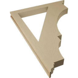 Ekena Millwork - BKTUR035X36X48BOA01RCPR - Timberthane Faux Wood Balboa Style Bracket, Traditional Ends, 3 1/2"W x 36"D x 48"H, Primed Tan