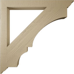 Ekena Millwork - BKTUR035X38X38BOA01RCPR - Timberthane Faux Wood Balboa Style Bracket, Traditional Ends, 3 1/2"W x 38"D x 38"H, Primed Tan