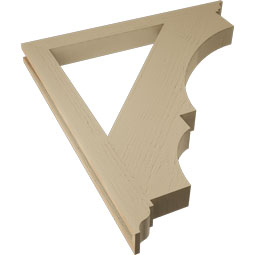 Ekena Millwork - BKTUR035X38X42BOA01RCPR - Timberthane Faux Wood Balboa Style Bracket, Traditional Ends, 3 1/2"W x 38"D x 42"H, Primed Tan