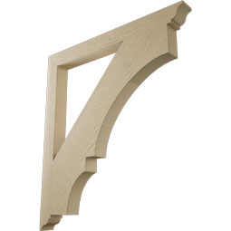 Ekena Millwork - BKTUR035X38X42BOA01RCPR - Timberthane Faux Wood Balboa Style Bracket, Traditional Ends, 3 1/2"W x 38"D x 42"H, Primed Tan