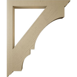 Ekena Millwork - BKTUR035X38X46BOA01RCPR - Timberthane Faux Wood Balboa Style Bracket, Traditional Ends, 3 1/2"W x 38"D x 46"H, Primed Tan