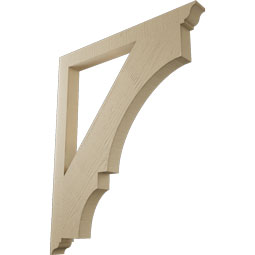 Ekena Millwork - BKTUR035X38X46BOA01RCPR - Timberthane Faux Wood Balboa Style Bracket, Traditional Ends, 3 1/2"W x 38"D x 46"H, Primed Tan