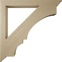 Ekena Millwork - BKTUR035X40X40BOA01RCPR - Timberthane Faux Wood Balboa Style Bracket, Traditional Ends, 3 1/2"W x 40"D x 40"H, Primed Tan
