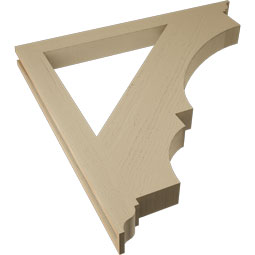 Ekena Millwork - BKTUR035X40X40BOA01RCPR - Timberthane Faux Wood Balboa Style Bracket, Traditional Ends, 3 1/2"W x 40"D x 40"H, Primed Tan