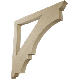 Ekena Millwork - BKTUR035X40X40BOA01RCPR - Timberthane Faux Wood Balboa Style Bracket, Traditional Ends, 3 1/2"W x 40"D x 40"H, Primed Tan