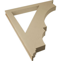 Ekena Millwork - BKTUR035X40X44BOA01RCPR - Timberthane Faux Wood Balboa Style Bracket, Traditional Ends, 3 1/2"W x 40"D x 44"H, Primed Tan