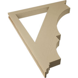 Ekena Millwork - BKTUR035X40X48BOA01RCPR - Timberthane Faux Wood Balboa Style Bracket, Traditional Ends, 3 1/2"W x 40"D x 48"H, Primed Tan