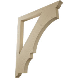 Ekena Millwork - BKTUR035X40X48BOA01RCPR - Timberthane Faux Wood Balboa Style Bracket, Traditional Ends, 3 1/2"W x 40"D x 48"H, Primed Tan