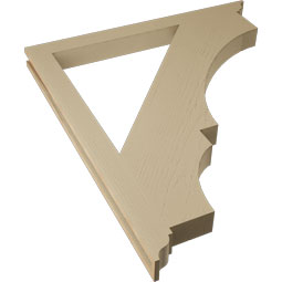 Ekena Millwork - BKTUR035X42X48BOA01RCPR - Timberthane Faux Wood Balboa Style Bracket, Traditional Ends, 3 1/2"W x 42"D x 48"H, Primed Tan