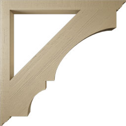 Ekena Millwork - BKTUR035X46X46BOA01RCPR - Timberthane Faux Wood Balboa Style Bracket, Traditional Ends, 3 1/2"W x 46"D x 46"H, Primed Tan