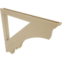 Ekena Millwork - BKTUR035X46X46BOA01RCPR - Timberthane Faux Wood Balboa Style Bracket, Traditional Ends, 3 1/2"W x 46"D x 46"H, Primed Tan