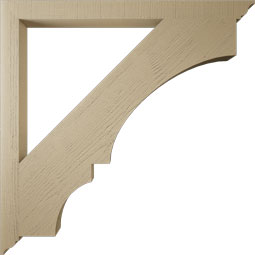 Ekena Millwork - BKTUR035X48X48BOA01RCPR - Timberthane Faux Wood Balboa Style Bracket, Traditional Ends, 3 1/2"W x 48"D x 48"H, Primed Tan