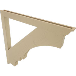 Ekena Millwork - BKTUR035X48X48BOA01RCPR - Timberthane Faux Wood Balboa Style Bracket, Traditional Ends, 3 1/2"W x 48"D x 48"H, Primed Tan