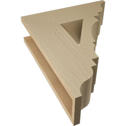 Ekena Millwork - BKTUR055X18X22BOA01RCPR - Timberthane Faux Wood Balboa Style Bracket, Traditional Ends, 5 1/2"W x 18"D x 22"H, Primed Tan