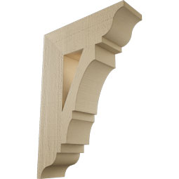 Ekena Millwork - BKTUR055X18X26BOA01RCPR - Timberthane Faux Wood Balboa Style Bracket, Traditional Ends, 5 1/2"W x 18"D x 26"H, Primed Tan