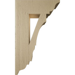 Ekena Millwork - BKTUR055X18X30BOA01RCPR - Timberthane Faux Wood Balboa Style Bracket, Traditional Ends, 5 1/2"W x 18"D x 30"H, Primed Tan