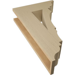 Ekena Millwork - BKTUR055X18X30BOA01RCPR - Timberthane Faux Wood Balboa Style Bracket, Traditional Ends, 5 1/2"W x 18"D x 30"H, Primed Tan