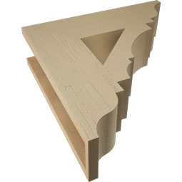 Ekena Millwork - BKTUR055X20X20BOA01RCPR - Timberthane Faux Wood Balboa Style Bracket, Traditional Ends, 5 1/2"W x 20"D x 20"H, Primed Tan