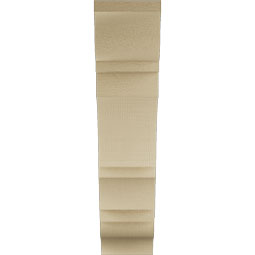 Ekena Millwork - BKTUR055X20X24BOA01RCPR - Timberthane Faux Wood Balboa Style Bracket, Traditional Ends, 5 1/2"W x 20"D x 24"H, Primed Tan