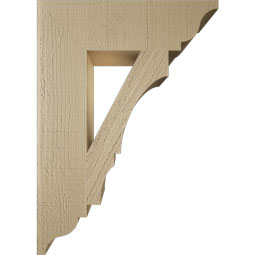 Ekena Millwork - BKTUR055X20X28BOA01RCPR - Timberthane Faux Wood Balboa Style Bracket, Traditional Ends, 5 1/2"W x 20"D x 28"H, Primed Tan