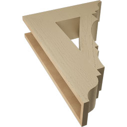 Ekena Millwork - BKTUR055X20X28BOA01RCPR - Timberthane Faux Wood Balboa Style Bracket, Traditional Ends, 5 1/2"W x 20"D x 28"H, Primed Tan