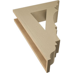 Ekena Millwork - BKTUR055X22X30BOA01RCPR - Timberthane Faux Wood Balboa Style Bracket, Traditional Ends, 5 1/2"W x 22"D x 30"H, Primed Tan