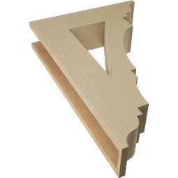 Ekena Millwork - BKTUR055X22X34BOA01RCPR - Timberthane Faux Wood Balboa Style Bracket, Traditional Ends, 5 1/2"W x 22"D x 34"H, Primed Tan