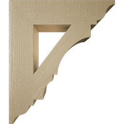 Ekena Millwork - BKTUR055X24X28BOA01RCPR - Timberthane Faux Wood Balboa Style Bracket, Traditional Ends, 5 1/2"W x 24"D x 28"H, Primed Tan