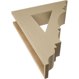 Ekena Millwork - BKTUR055X24X28BOA01RCPR - Timberthane Faux Wood Balboa Style Bracket, Traditional Ends, 5 1/2"W x 24"D x 28"H, Primed Tan