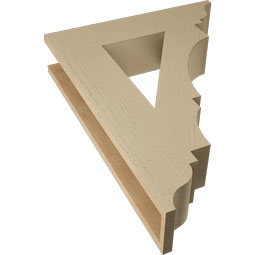Ekena Millwork - BKTUR055X24X32BOA01RCPR - Timberthane Faux Wood Balboa Style Bracket, Traditional Ends, 5 1/2"W x 24"D x 32"H, Primed Tan