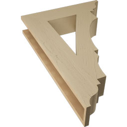 Ekena Millwork - BKTUR055X24X36BOA01RCPR - Timberthane Faux Wood Balboa Style Bracket, Traditional Ends, 5 1/2"W x 24"D x 36"H, Primed Tan