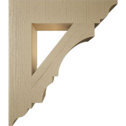 Ekena Millwork - BKTUR055X26X30BOA01RCPR - Timberthane Faux Wood Balboa Style Bracket, Traditional Ends, 5 1/2"W x 26"D x 30"H, Primed Tan