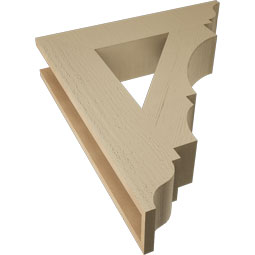 Ekena Millwork - BKTUR055X26X30BOA01RCPR - Timberthane Faux Wood Balboa Style Bracket, Traditional Ends, 5 1/2"W x 26"D x 30"H, Primed Tan