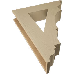Ekena Millwork - BKTUR055X26X34BOA01RCPR - Timberthane Faux Wood Balboa Style Bracket, Traditional Ends, 5 1/2"W x 26"D x 34"H, Primed Tan