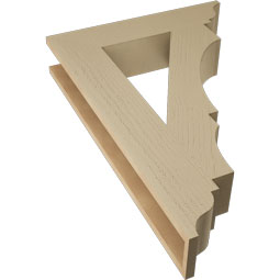 Ekena Millwork - BKTUR055X26X38BOA01RCPR - Timberthane Faux Wood Balboa Style Bracket, Traditional Ends, 5 1/2"W x 26"D x 38"H, Primed Tan