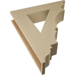 Ekena Millwork - BKTUR055X28X32BOA01RCPR - Timberthane Faux Wood Balboa Style Bracket, Traditional Ends, 5 1/2"W x 28"D x 32"H, Primed Tan