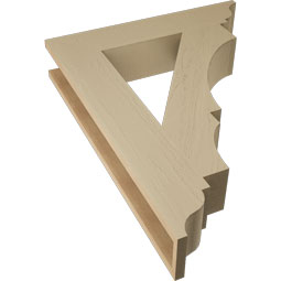 Ekena Millwork - BKTUR055X28X36BOA01RCPR - Timberthane Faux Wood Balboa Style Bracket, Traditional Ends, 5 1/2"W x 28"D x 36"H, Primed Tan