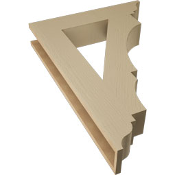 Ekena Millwork - BKTUR055X28X40BOA01RCPR - Timberthane Faux Wood Balboa Style Bracket, Traditional Ends, 5 1/2"W x 28"D x 40"H, Primed Tan