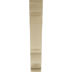 Ekena Millwork - BKTUR055X30X34BOA01RCPR - Timberthane Faux Wood Balboa Style Bracket, Traditional Ends, 5 1/2"W x 30"D x 34"H, Primed Tan