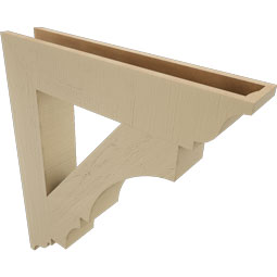Ekena Millwork - BKTUR055X30X34BOA01RCPR - Timberthane Faux Wood Balboa Style Bracket, Traditional Ends, 5 1/2"W x 30"D x 34"H, Primed Tan