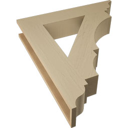 Ekena Millwork - BKTUR055X30X34BOA01RCPR - Timberthane Faux Wood Balboa Style Bracket, Traditional Ends, 5 1/2"W x 30"D x 34"H, Primed Tan