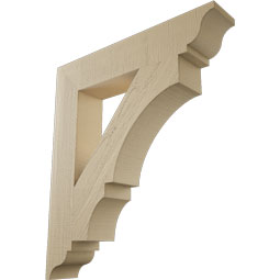 Ekena Millwork - BKTUR055X30X34BOA01RCPR - Timberthane Faux Wood Balboa Style Bracket, Traditional Ends, 5 1/2"W x 30"D x 34"H, Primed Tan