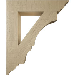 Ekena Millwork - BKTUR055X30X36BOA01RCPR - Timberthane Faux Wood Balboa Style Bracket, Traditional Ends, 5 1/2"W x 30"D x 36"H, Primed Tan
